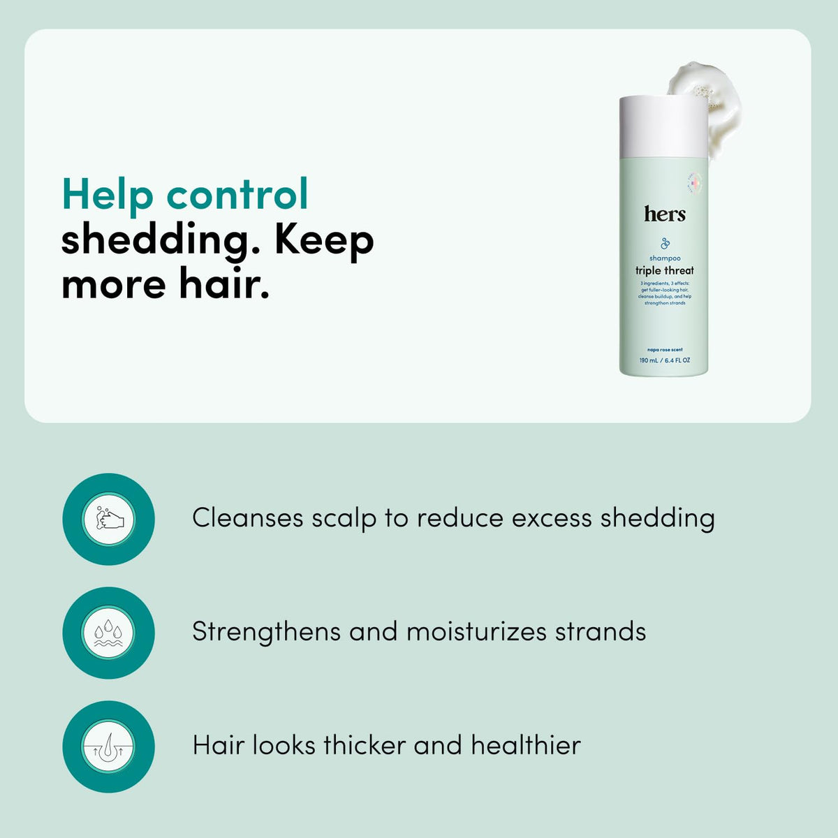 hers product back label image displaying ingredients and directions for safe use
