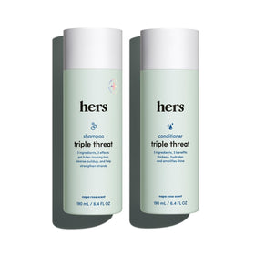 hers front packaging showing two 6.4 fl oz bottles and product benefits