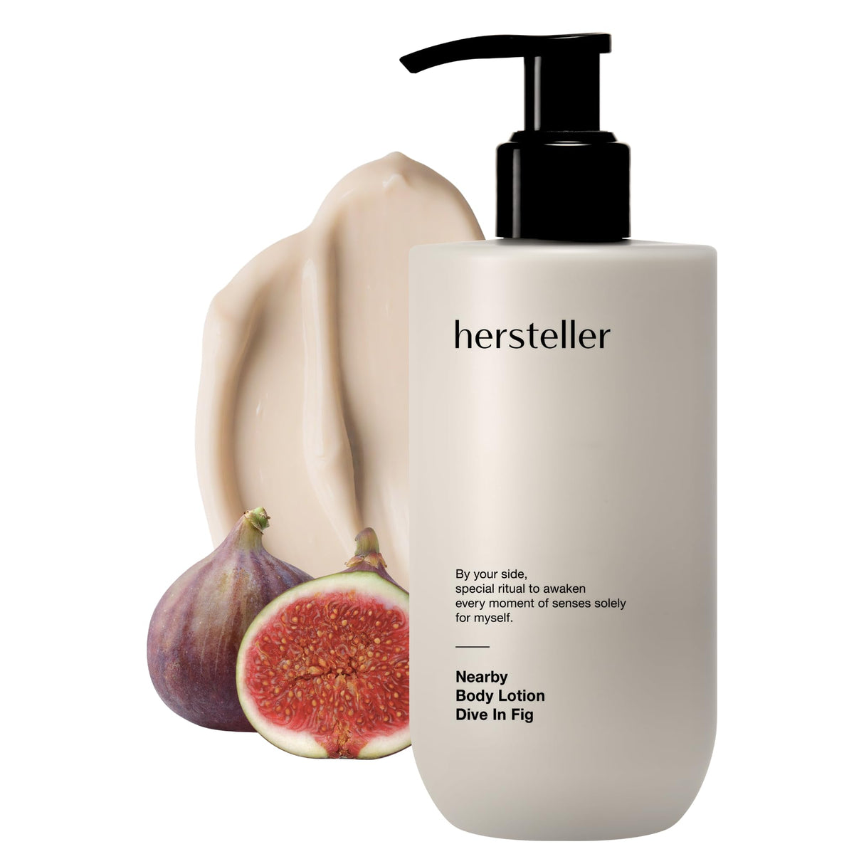 Hersteller front packaging showing fig lotion and eco-friendly benefit