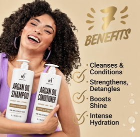 HerStyler shampoo close-up of creamy texture delivering gentle cleansing and hydration