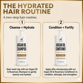 HerStyler label close-up listing argan, aloe, and rosemary for restorative benefits
