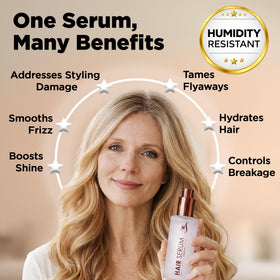 HerStyler before and after image demonstrating frizz control effect