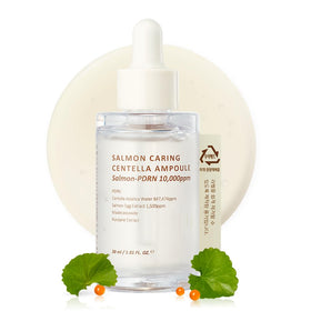 HEVEBLUE front packaging showing ampoule bottle and calming branding for sensitive skin benefit