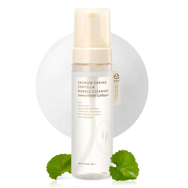 HEVEBLUE front packaging showing cleanser benefits and design