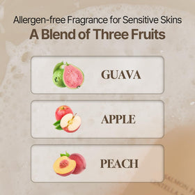 HEVEBLUE label close-up with dermatology certification for low irritation