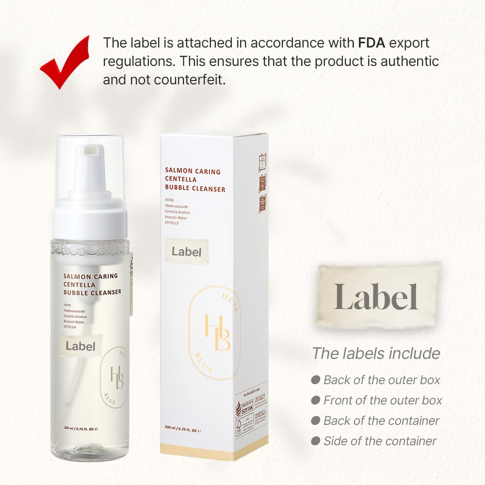 HEVEBLUE pump dispensing airy foam texture for gentle cleansing