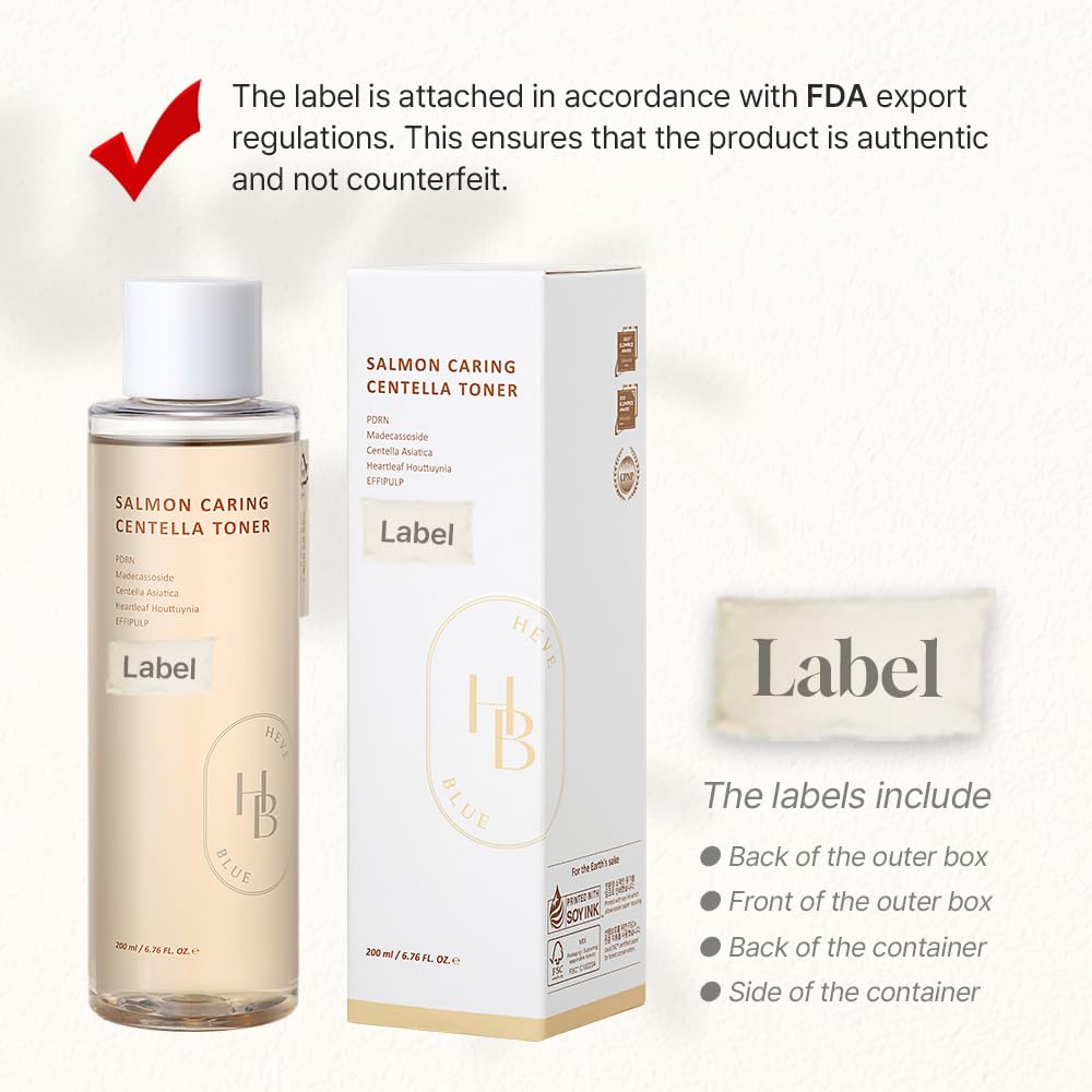 HEVEBLUE label close-up highlighting ingredients and pH 5.5 benefit