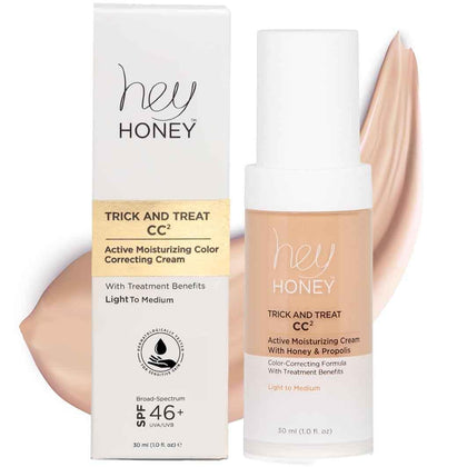 Hey Honey front packaging showing tinted CC cream and benefits