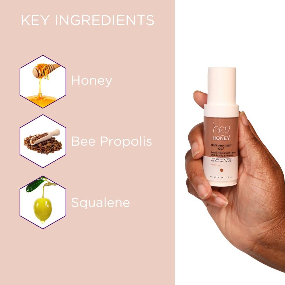 Hey Honey label ingredients closeup showing honey and propolis benefits
