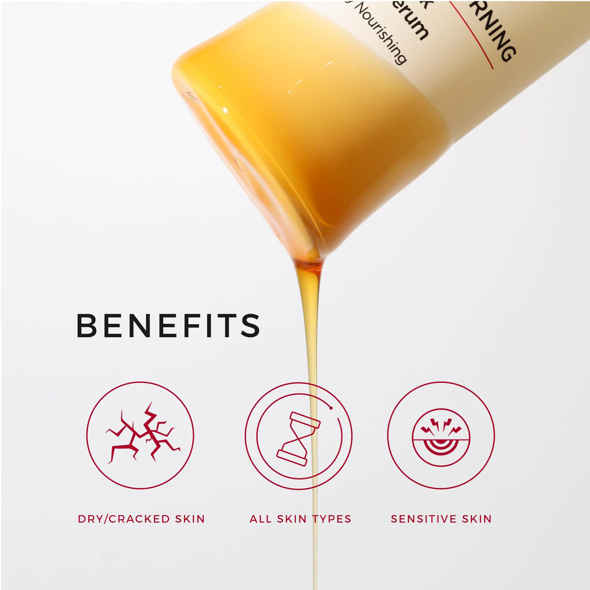 Hey Honey pump dispensing serum illustrating controlled dosage for minimal waste benefit