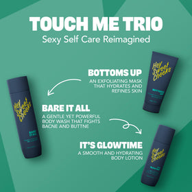 HEY SWEET CHEEKS after use smooth skin showing softer, refined texture benefit