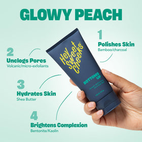 HEY SWEET CHEEKS applying mask to heel demonstrating targeted exfoliation benefit