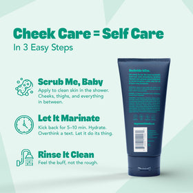 HEY SWEET CHEEKS held in hand for size comparison showing travel-friendly 4 oz benefit