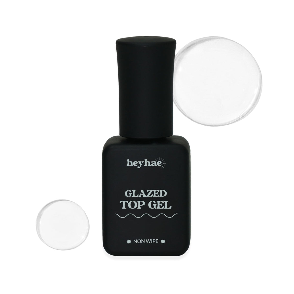 heyhae front packaging showing bottle and label with sleek finish benefit