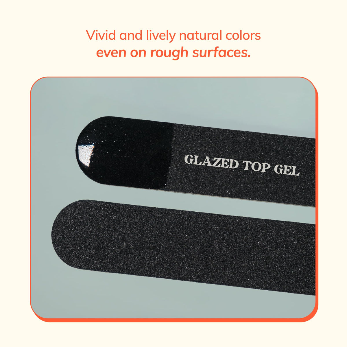 heyhae in-use image applying top gel to nail strip showing quick-curing benefit