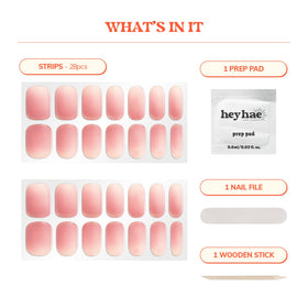 heyhae strip application on nail showing easy, precise placement