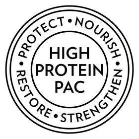 Hi-Pro-Pac on bathroom shelf in lifestyle shot emphasizing salon-grade results at home
