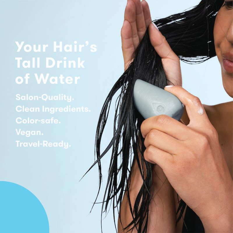 HiBAR conditioner applied to wet hair demonstrating smooth, hydrating application