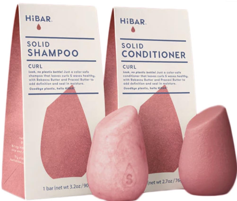 HiBAR front packaging showing eco-friendly curl care benefits