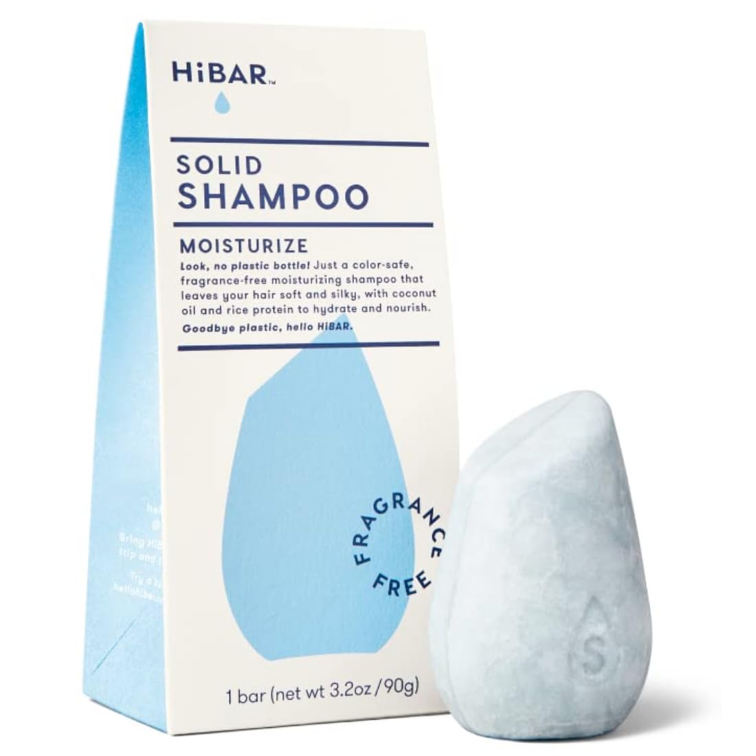 HIBAR shampoo bar front packaging showing scent-free benefit