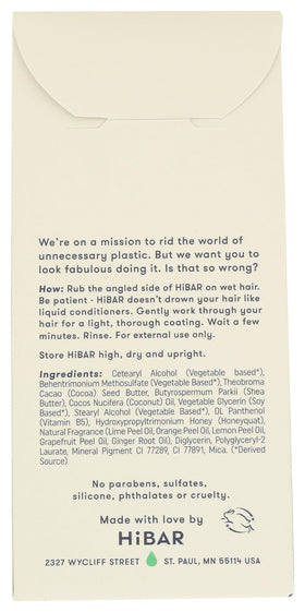 HIBAR Maintain close-up texture of conditioner bar showing smooth creamy finish for detangling