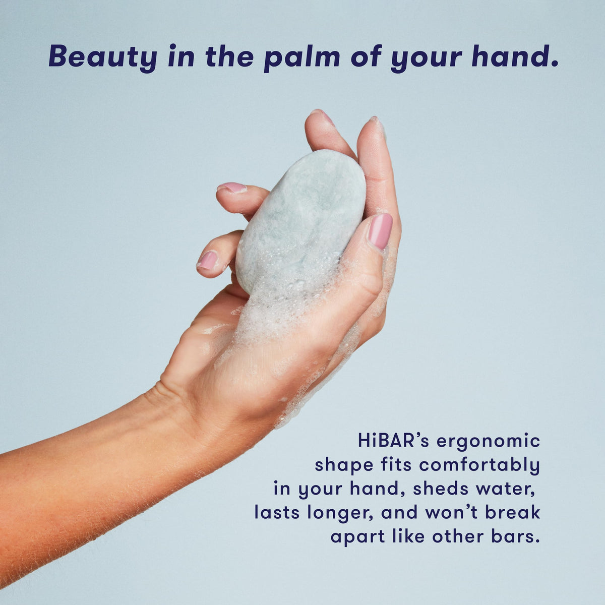 HIBAR shampoo bar inside travel kit illustrating plastic-free, TSA-friendly benefit