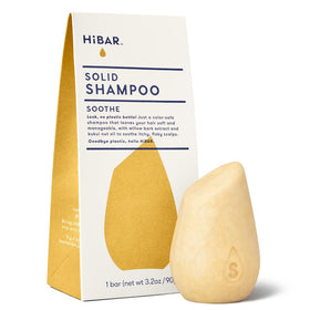 HIBAR front packaging showing plastic-free bar and calming benefits