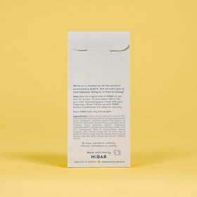 HIBAR recyclable packaging flatlay emphasizing sustainability and zero plastic
