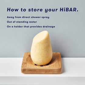 HiBAR shampoo bar close-up highlighting texture and gentle exfoliant