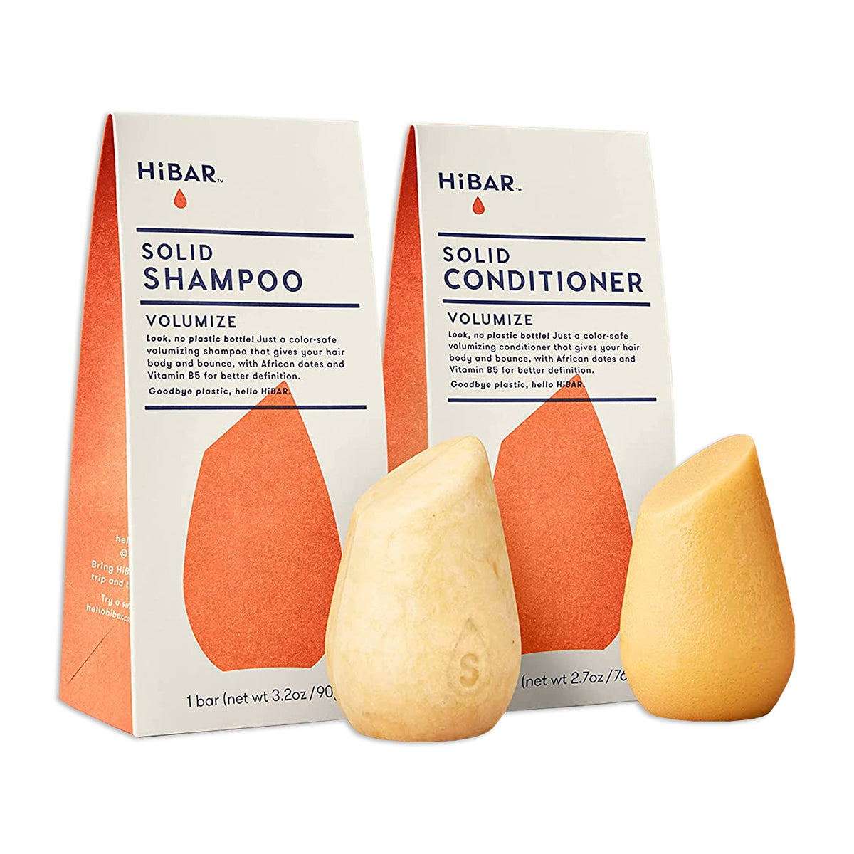 HIBAR front packaging showing compact volumize bars and eco benefits