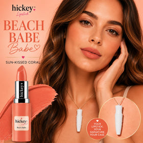 Hickey model wearing Beach Babe Coral outdoors showing versatile daytime look benefit