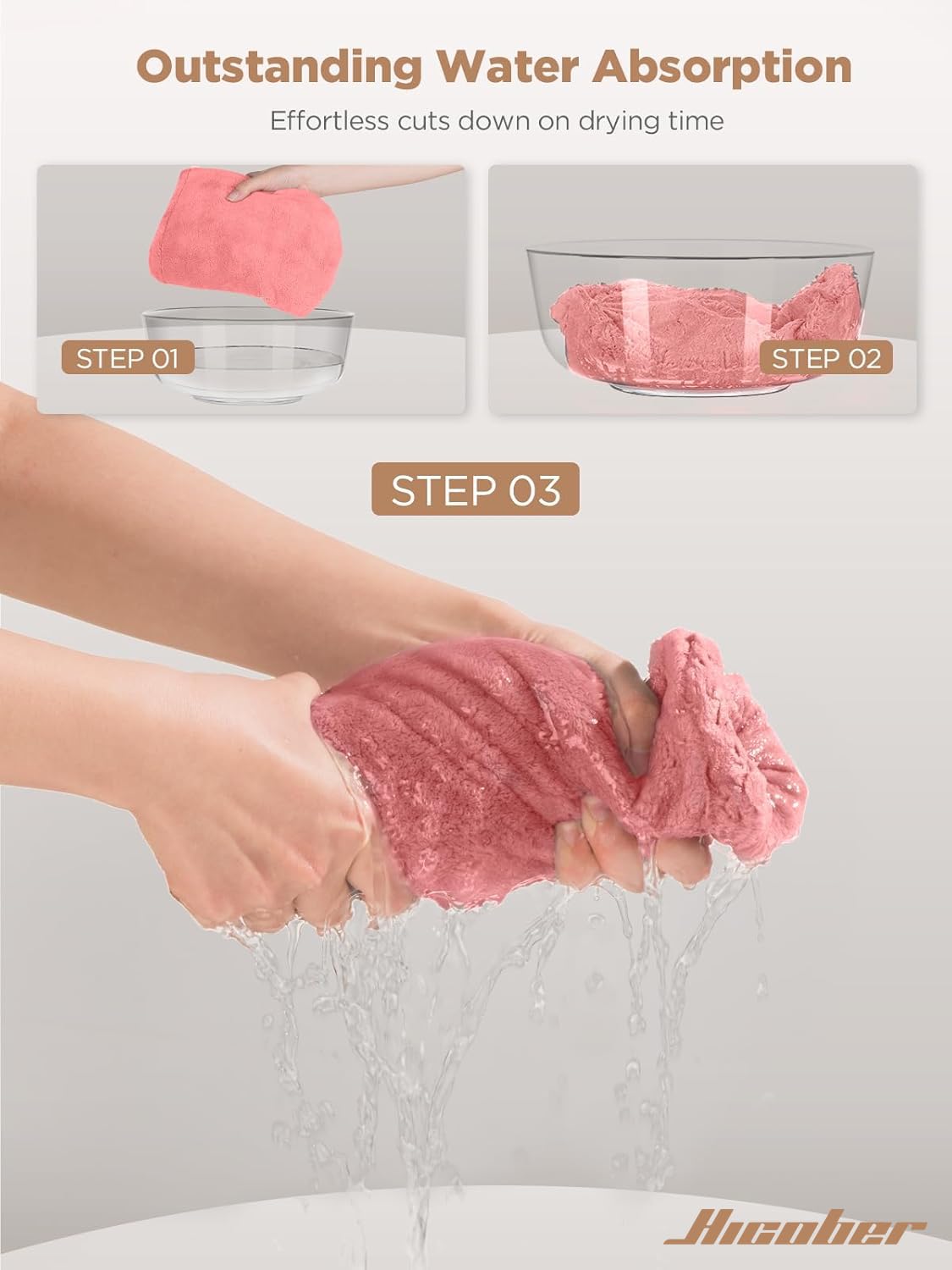 Hicober three folded turbans flatlay showing compact storage benefit