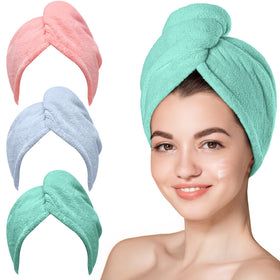 Hicober front packaging showing three colorful turbans and quick-dry benefit