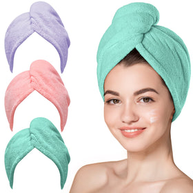 Hicober front view of three-pack turban showing colors and slim packaging benefit