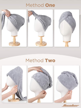 Hicober turban on bathroom counter styled as practical everyday accessory