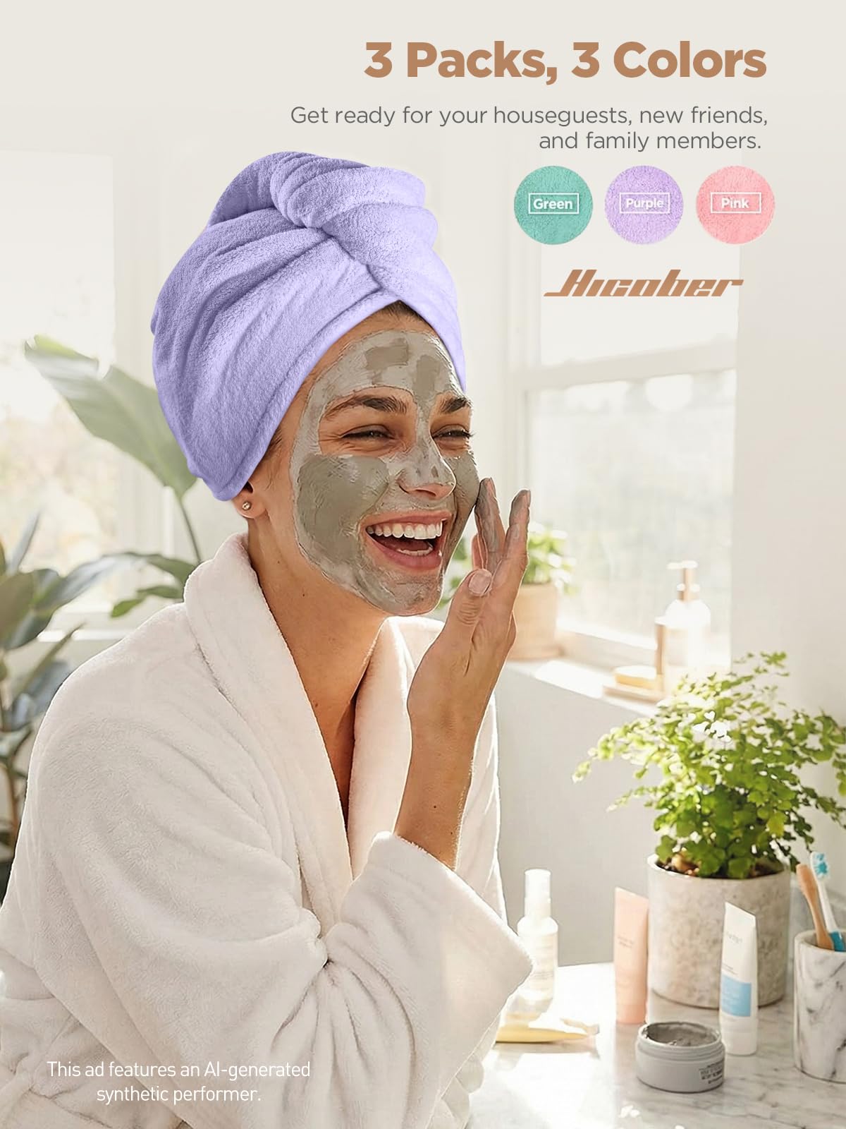 Hicober towel held in hand showing compact size and travel-friendly benefit
