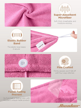 Hicober turban wrapped on wet hair demonstrating hands-free drying benefit