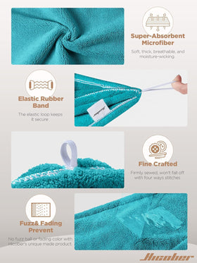 Hicober turban being wrapped on wet hair for quick-dry benefit