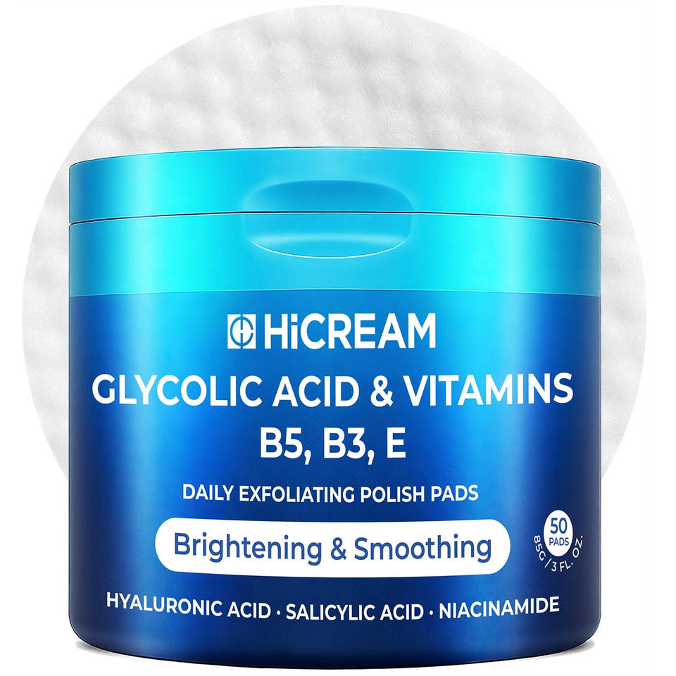 Hicream front packaging showing 50 pads and key benefits