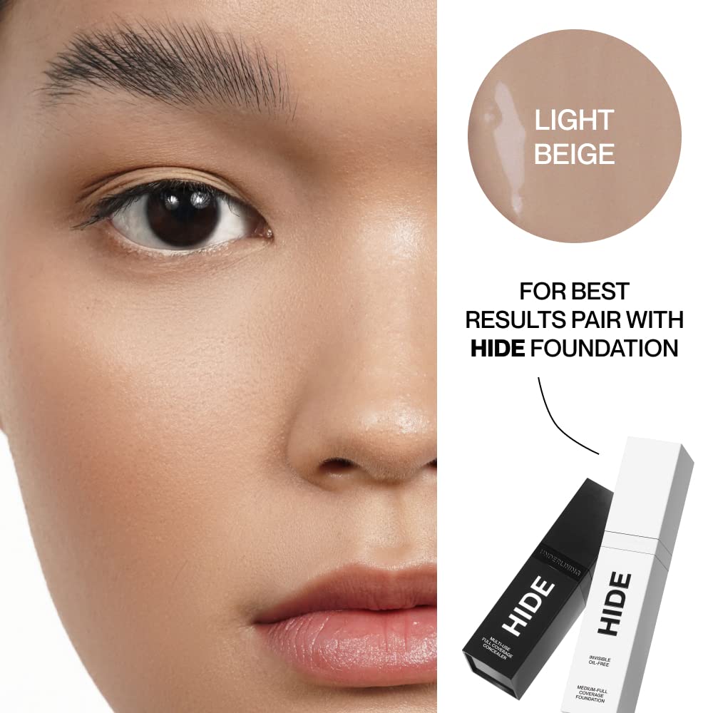 HIDE concealer correcting a blemish highlighting full coverage benefit