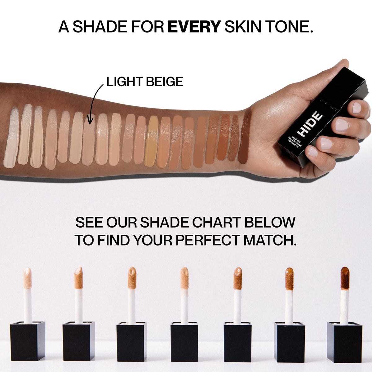 HIDE concealer doe-foot applicator demonstrating precise application benefit