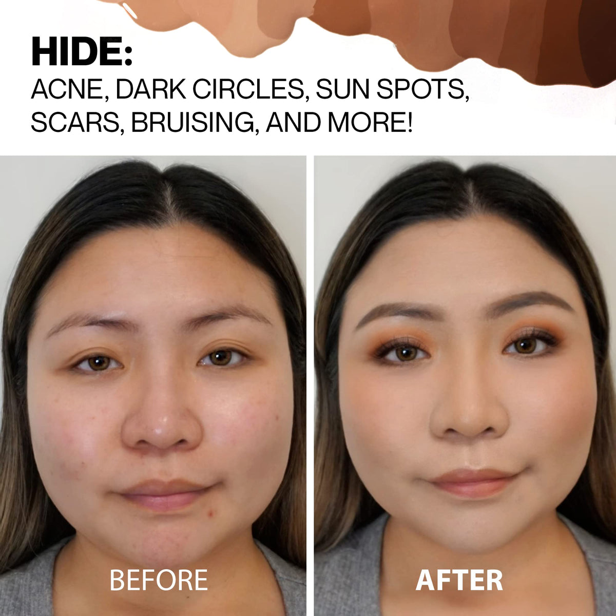 Hide foundation being applied with a sponge demonstrating easy blending