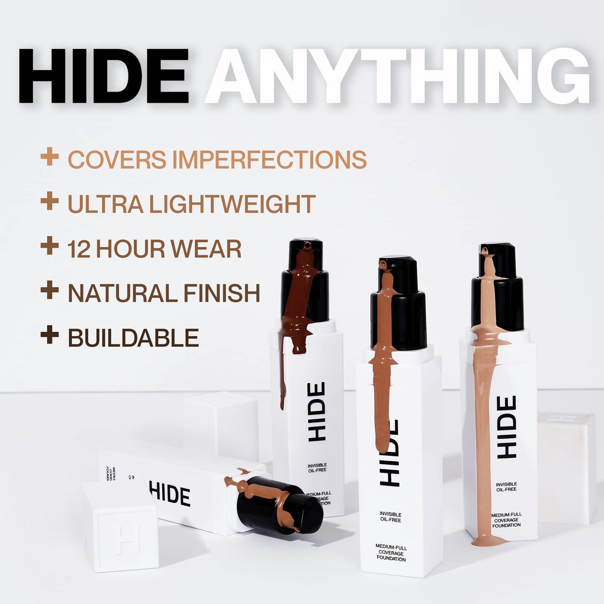 Hide foundation swatches on arm comparing tones to help choose the right shade
