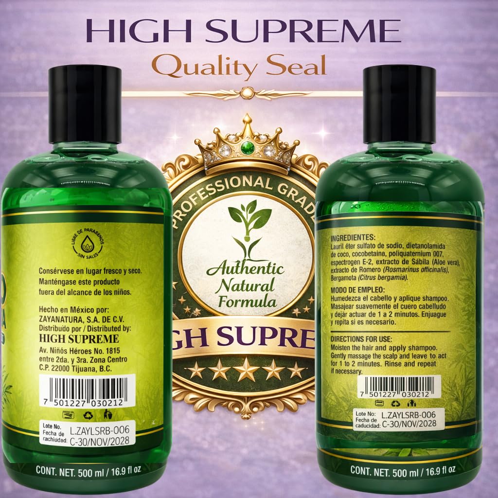 HIGH SUPREME bathroom lifestyle shot highlighting natural hair care benefit