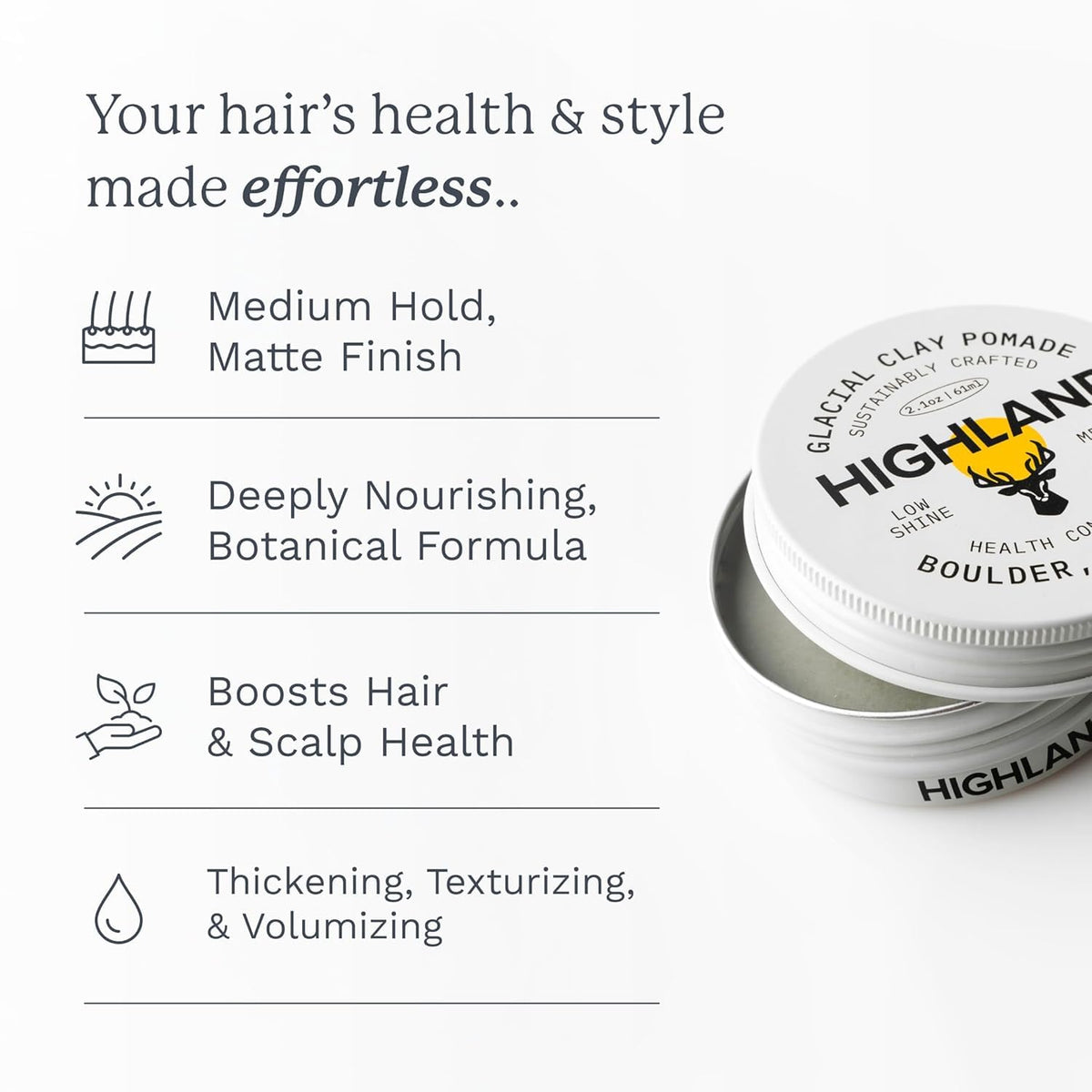 Highland The Wash Botanical Cleanser label close-up highlighting sulfate-free benefits