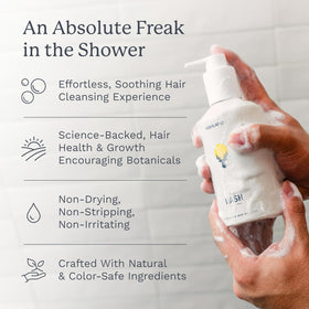 Highland The Wash bottle front label highlighting gentle cleansing benefit