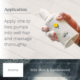Highland in-shower application massaging scalp to remove buildup and hydrate