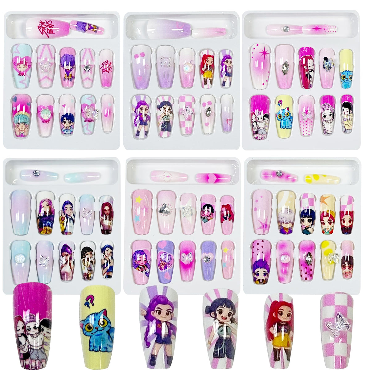 HighMount close-up of decal sheet showing K-pop and anime graphics for detail