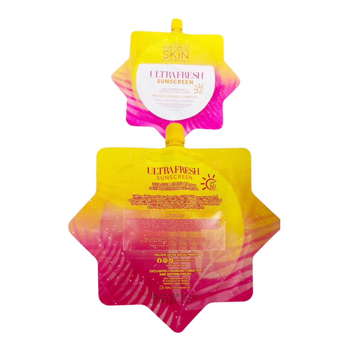 HikariSkin dispensing gel from pump emphasizing easy, controlled application
