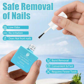 HiLemon applied to nail in hand demonstrating easy at-home removal